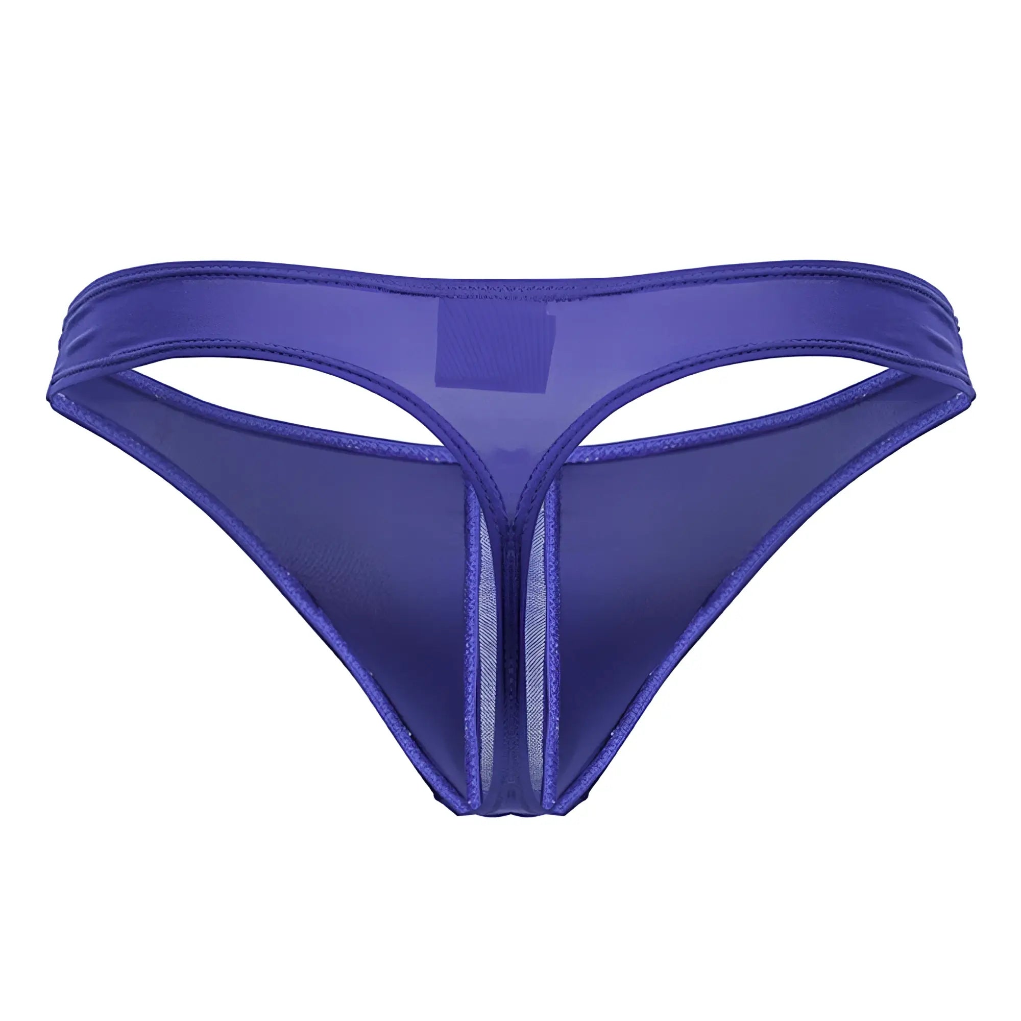 Purple sheer mesh thong jor 2151 apolo thongs royal with central zipper and reinforced edge stitching