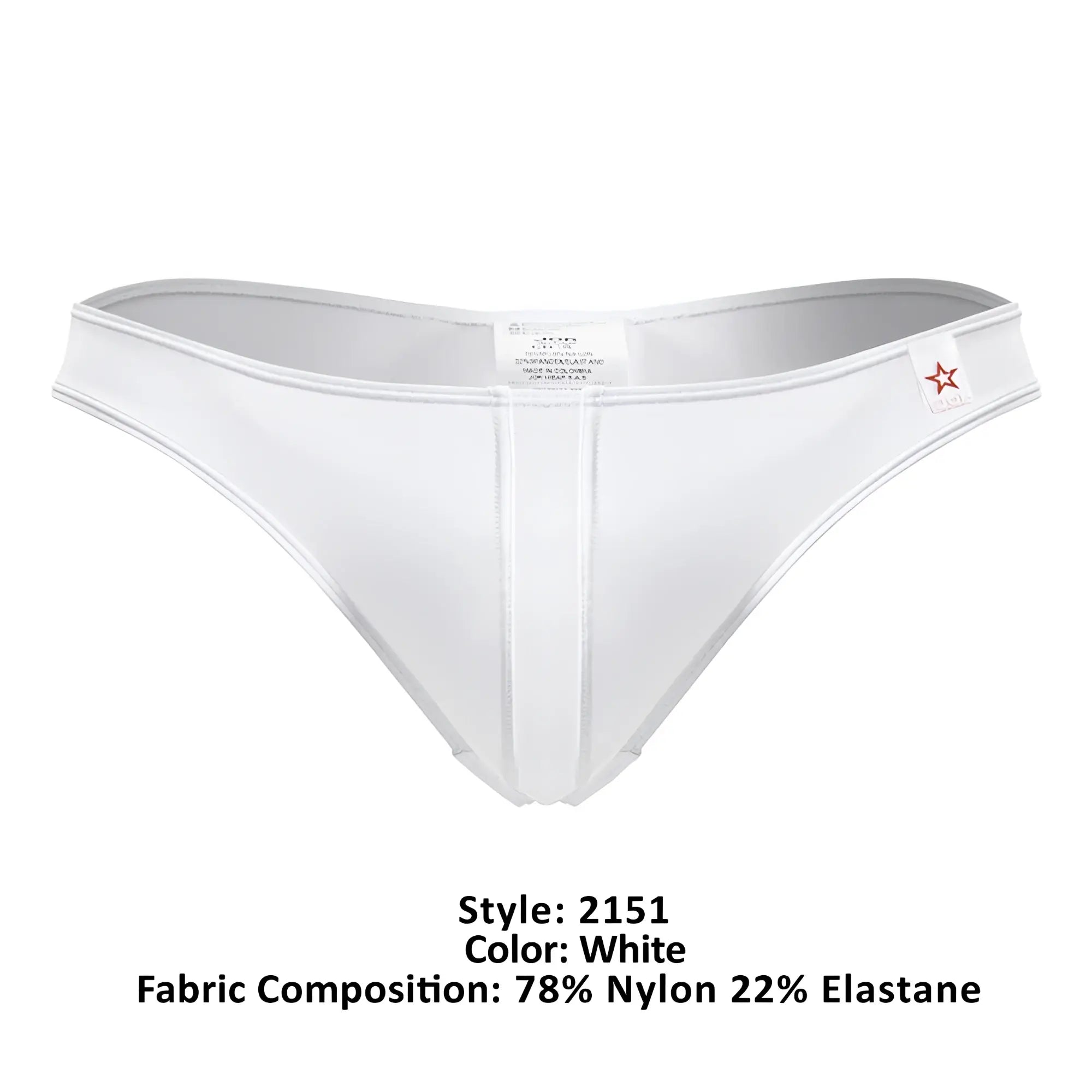 Jor 2151 apolo thongs white men’s briefs with sleek design made of 78% nylon and 22% elastane with subtle vertical seams