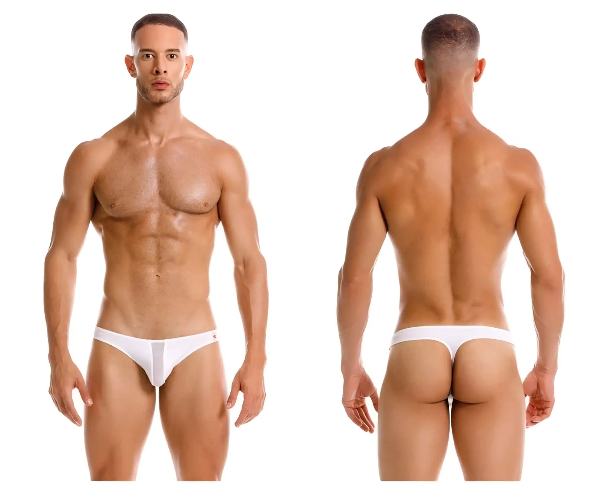 White jor 2151 apolo thongs men’s briefs with a small red logo on the left hipband made of soft fabric