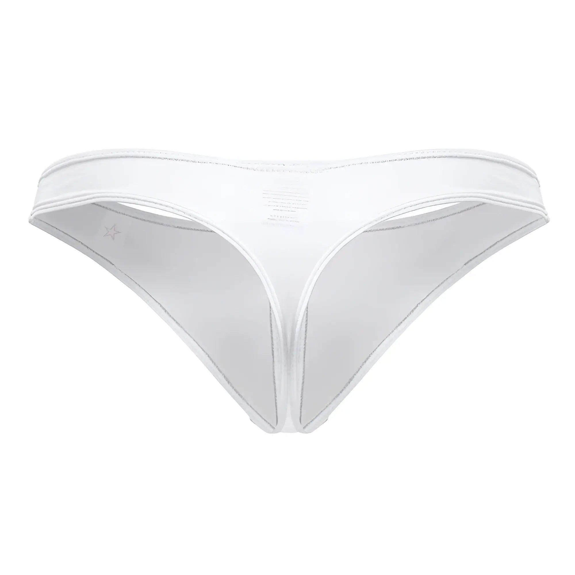 White sheer mesh thong jor 2151 apolo thongs with thin waistband and subtle stitching details front view