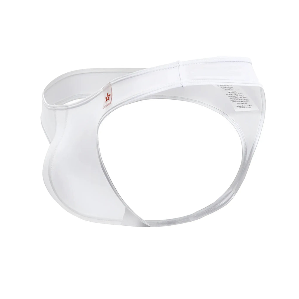 Jor 2151 apolo thongs white sleek minimalist men’s briefs with smooth fabric finish front view