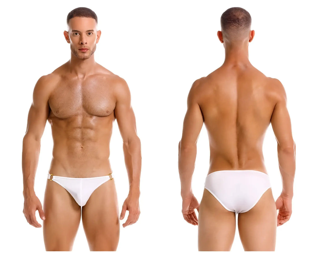 White briefs with gold trim jor 2152 magnus bikini in white showcasing sleek design and comfortable fit