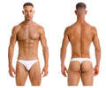 White briefs with gold-tone hardware at the waistband from JOR 2153 Magnus thongs in white color