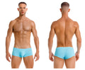 Light blue JOR 2166 Nova trunks with a subtle logo on the left hip designed for athletic use