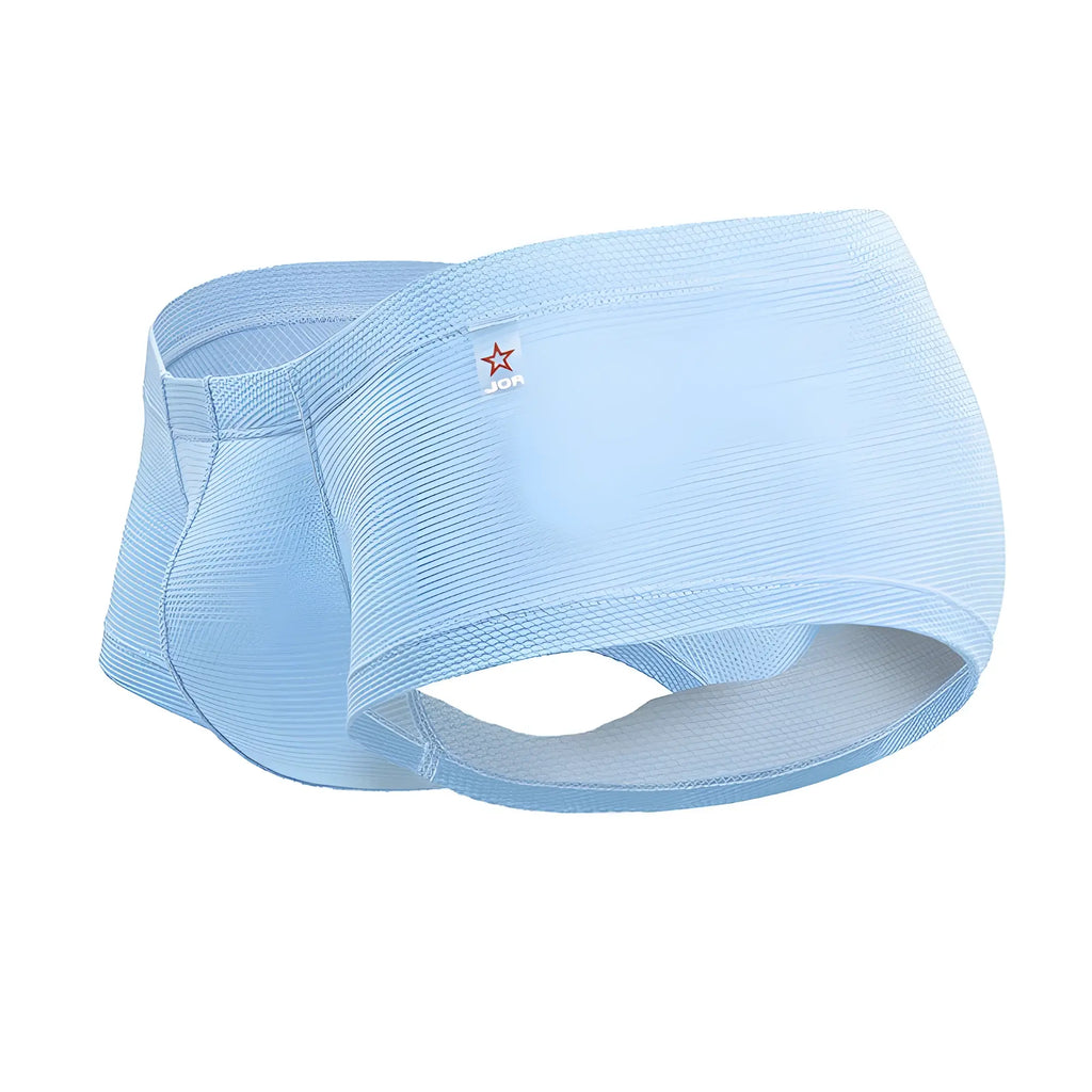 Light blue textured fabric jor 2166 nova trunks with a small red star logo on the side