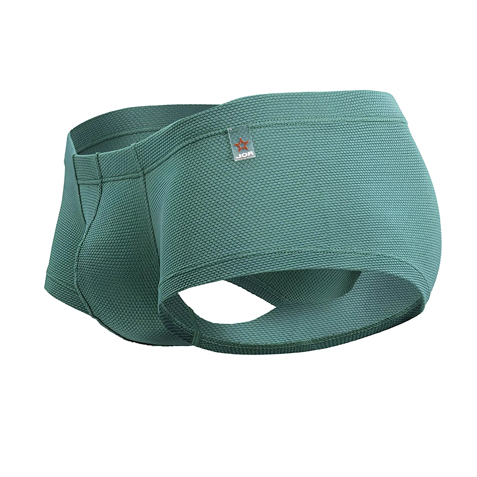 Teal-colored Jor 2166 Nova trunks made of breathable textured fabric with subtle mesh pattern briefs