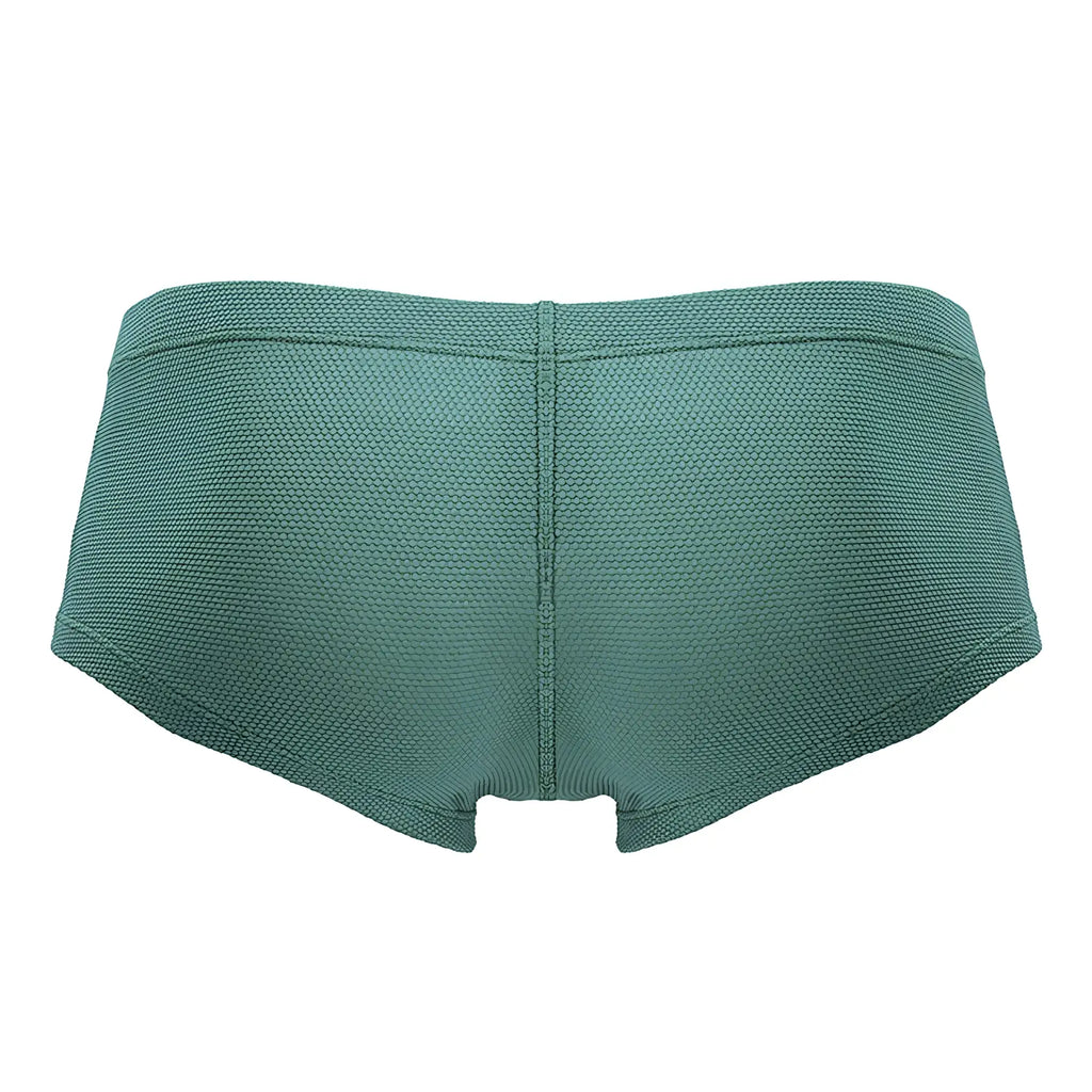Teal-colored jor 2166 nova trunks briefs with textured woven fabric pattern showing front side design