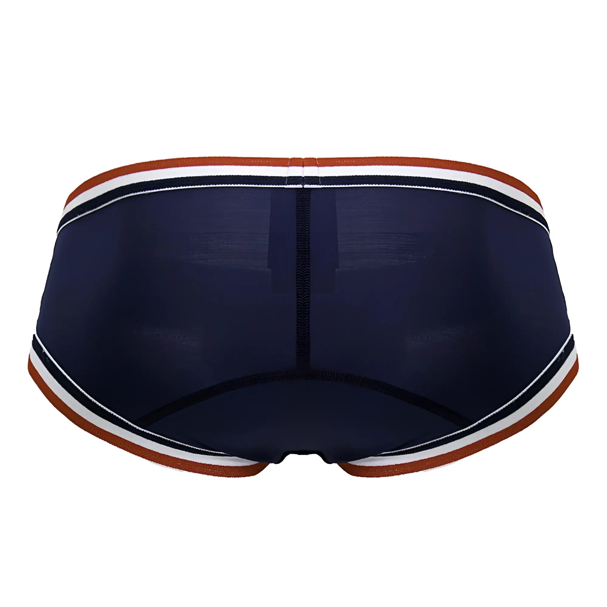 Navy blue mesh JOR 2169 Martini briefs with orange white and black striped trim for comfortable everyday wear