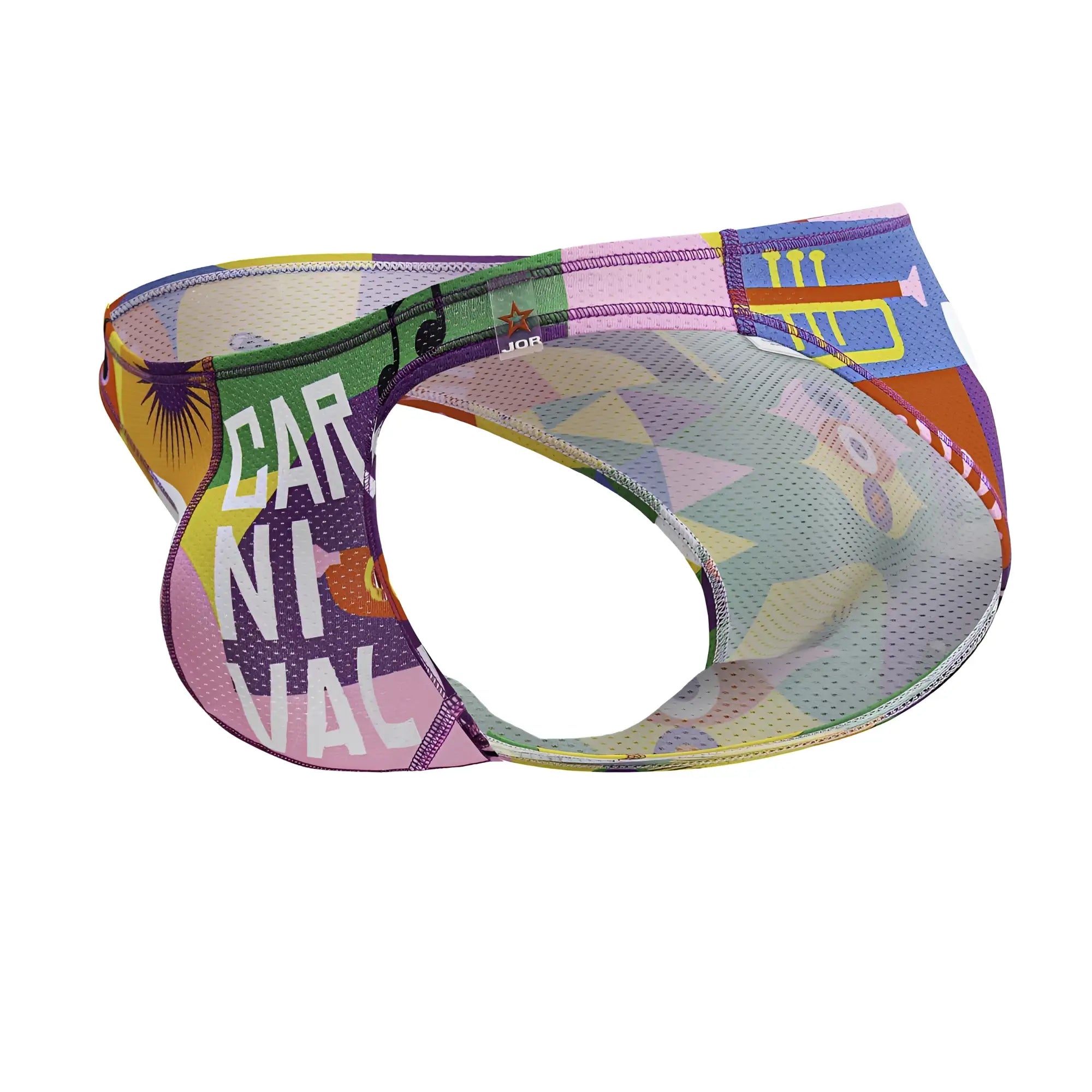 A vibrant multicolored mesh visor with carnival patchwork color printed for jor 2171 carnival bikini color printed