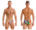 Vibrant multicolored jor 2171 carnival bikini color printed swim trunks with bold graphic designs and playful patterns