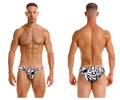 Black and white patterned swim trunks with bold abstract designs and love print jor 2186 love bikini color printed