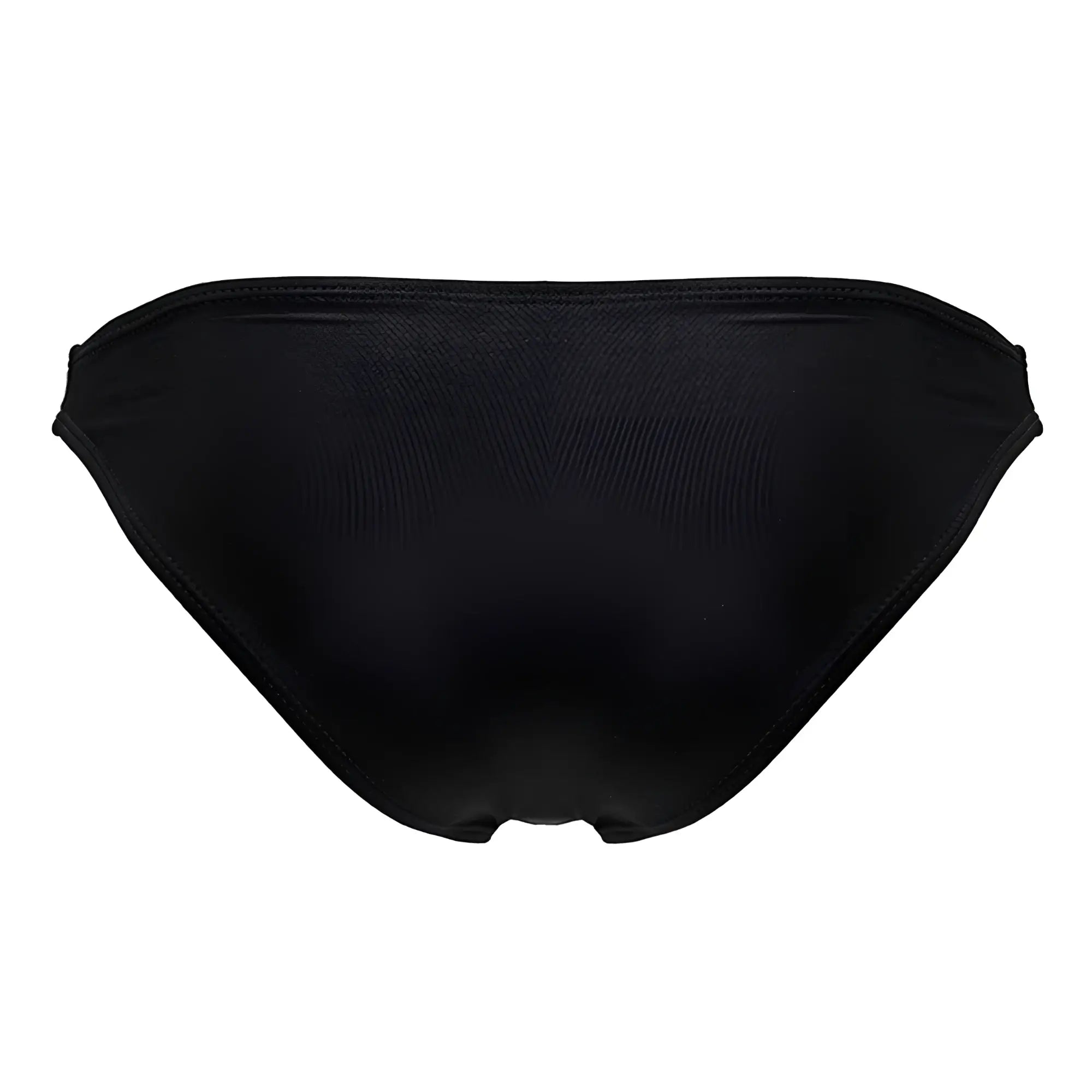 Black sleek JOR 2191 travel swim bikini bottom with smooth satin finish and seamless stitching shown from back side