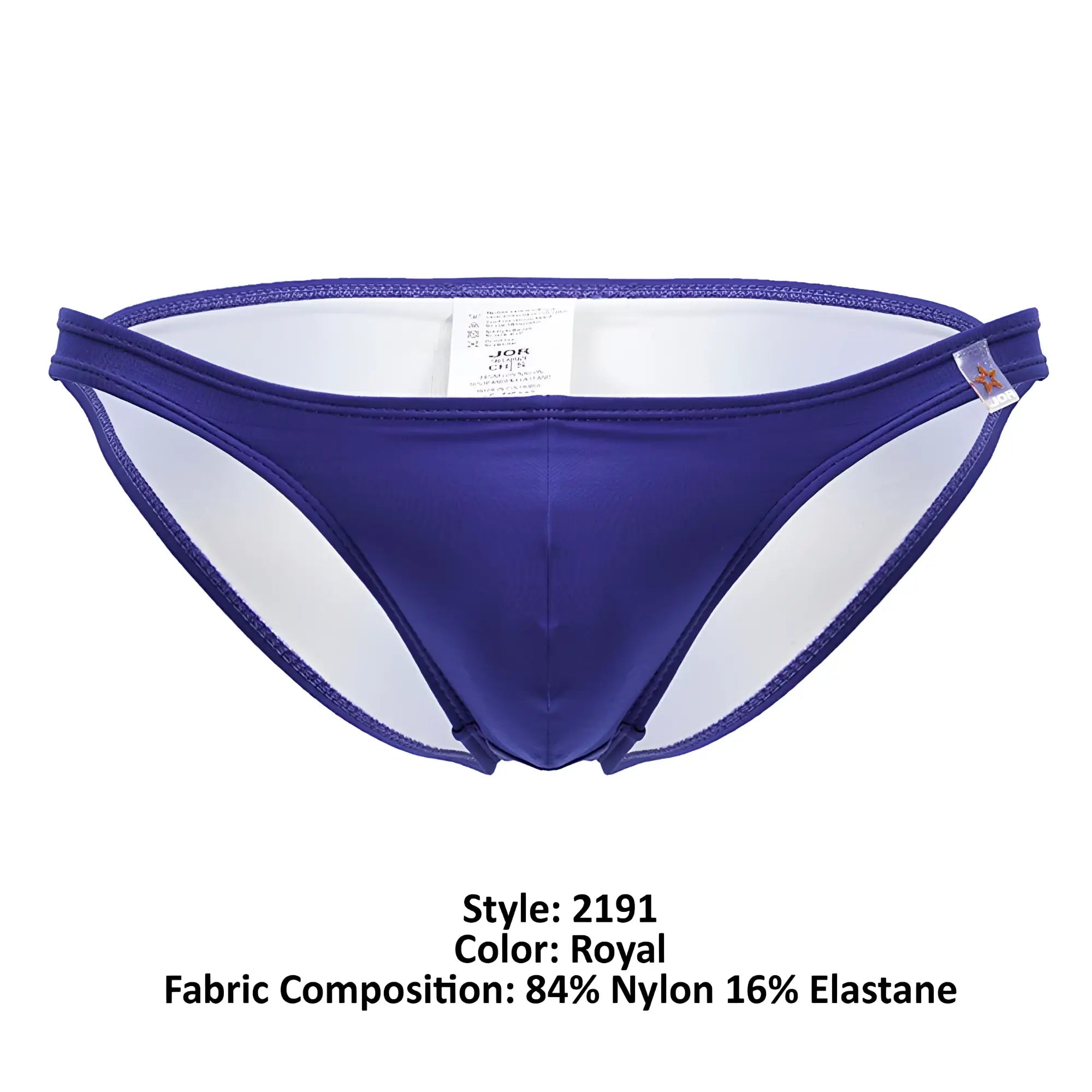 Royal blue JOR 2191 travel swim bikini for men with sleek form-fitting design and white inner lining