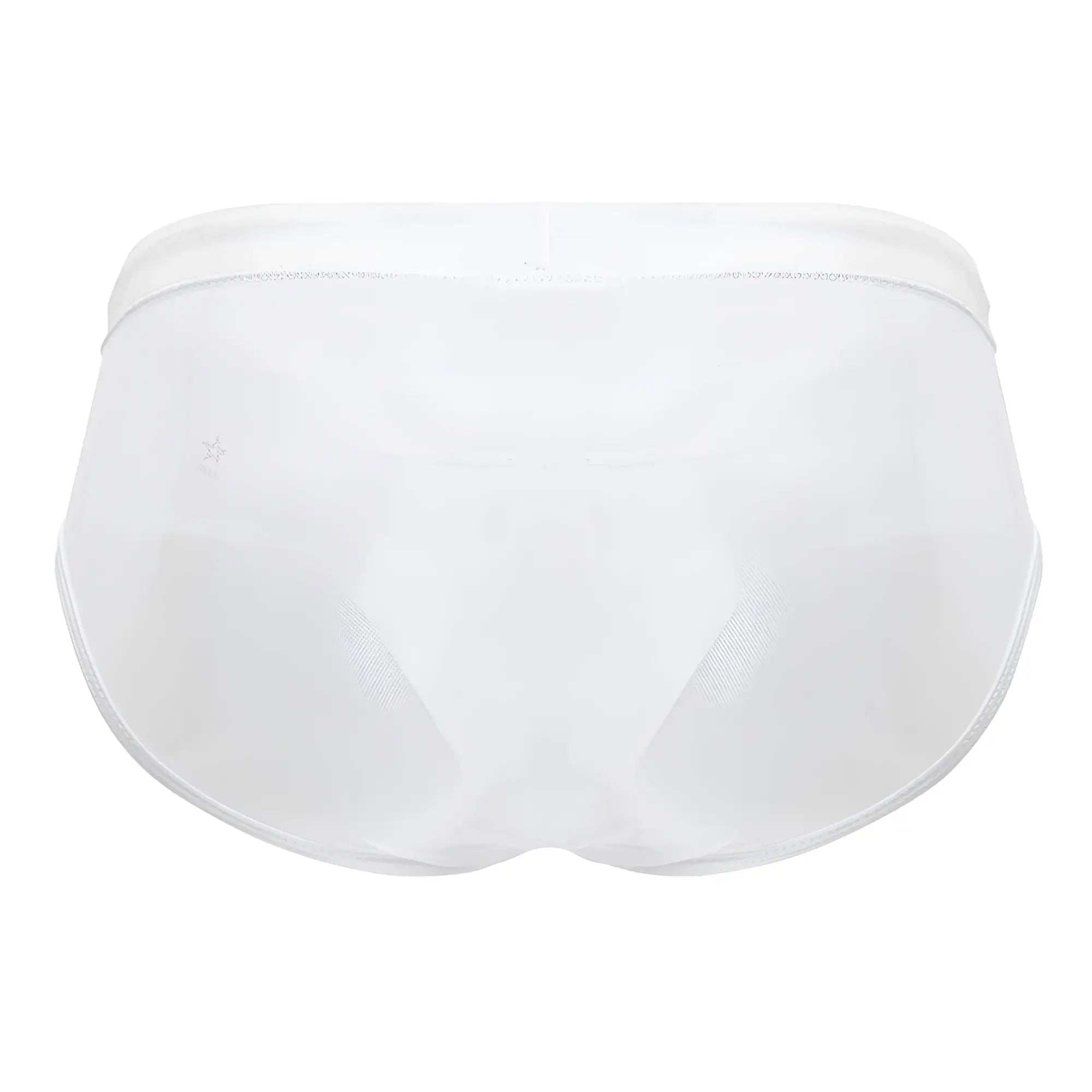 White jor 2193 mystic swim briefs with smooth seamless design elastic waistband made of white mesh material