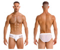 White jor 2193 mystic swim briefs mesh swimwear with drawstring waistband and subtle red logo detail