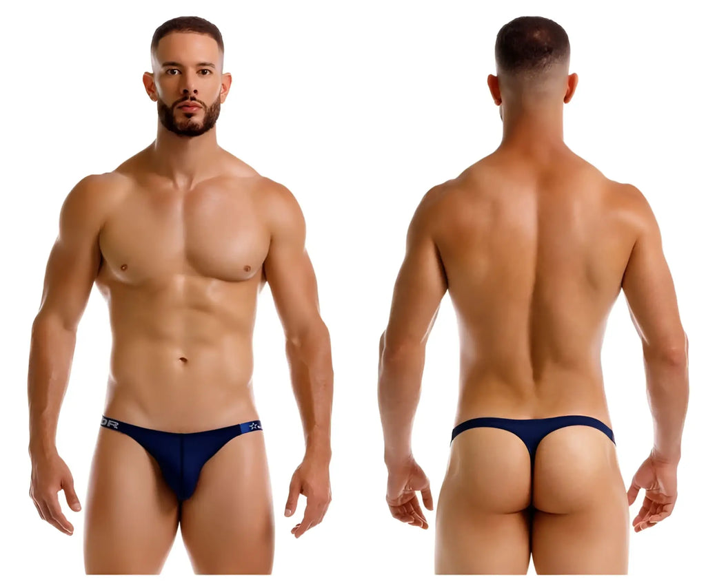 Navy blue jor 2235 eros thong with subtle waistband logo designed for comfortable everyday wear