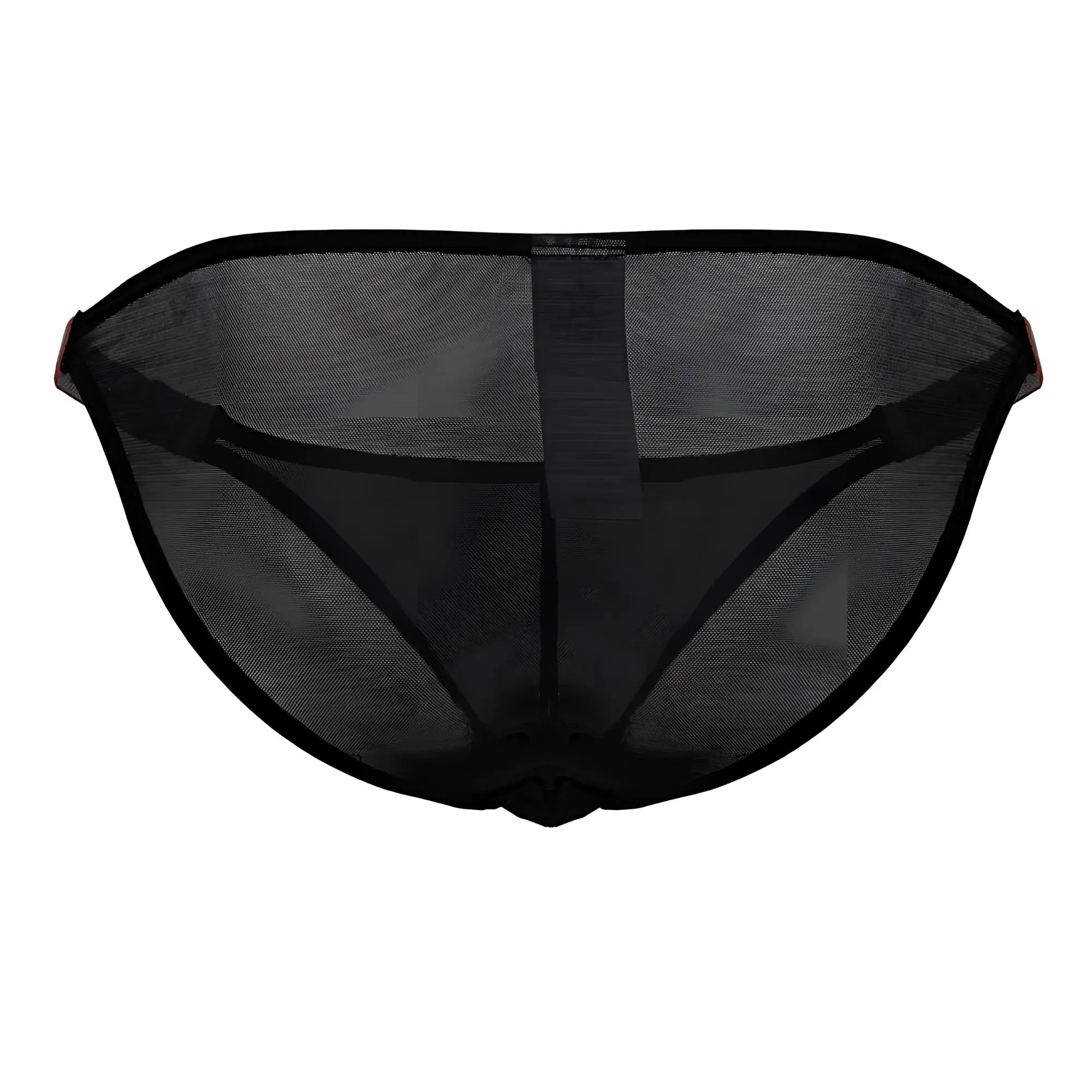 Black mesh briefs jor 2236 frost bikini with solid black waistband and leg openings front view