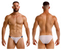 White athletic briefs jor 2236 frost bikini with blue trim and subtle logo on waistband for comfortable performance
