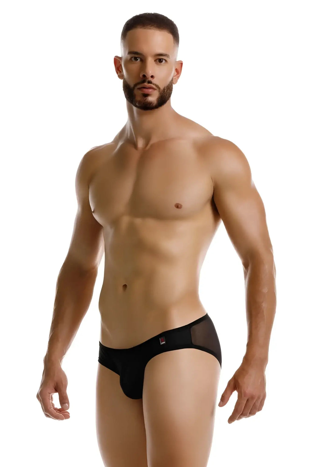 Black jor 2241 origin briefs with sheer mesh side panel designed for comfortable everyday wear