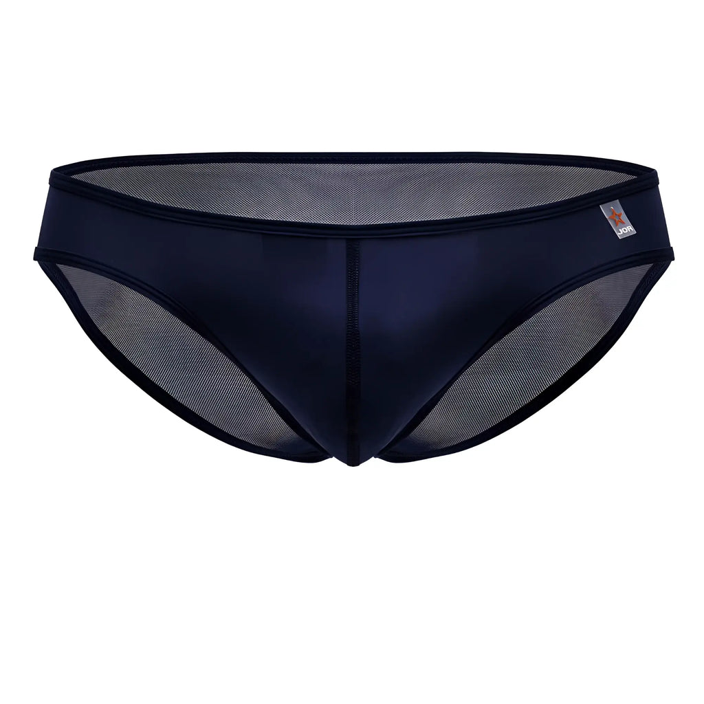 Navy blue jor 2241 origin briefs swim trunks with mesh fabric, sleek form-fitting design, and reinforced waistband