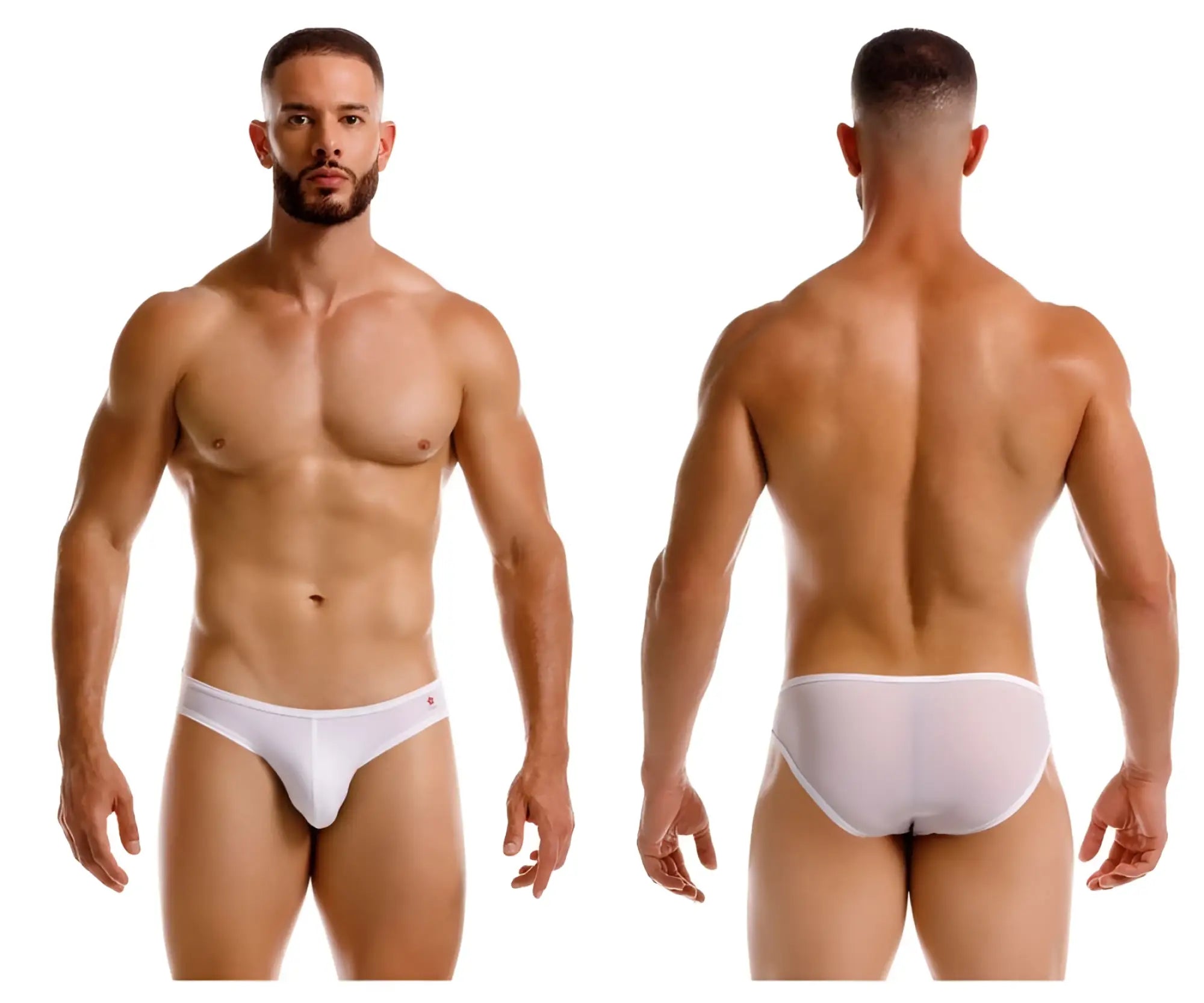 White jor 2241 origin briefs with subtle red logo on the side made from soft breathable fabric