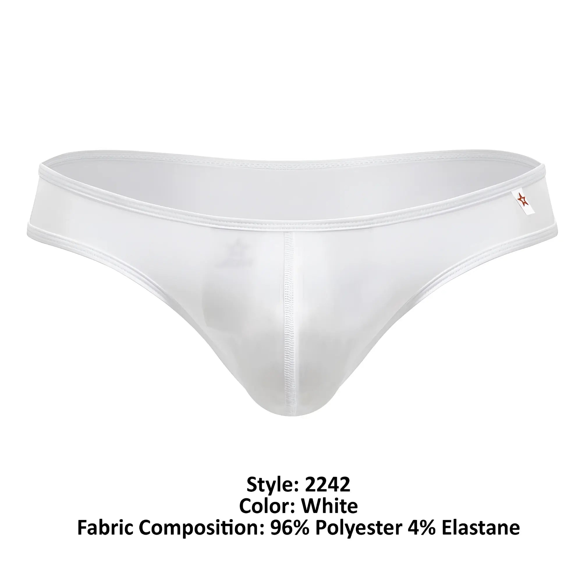 White sheer mesh JOR 2242 Origin thongs made of 96% polyester and 4% elastane, front view