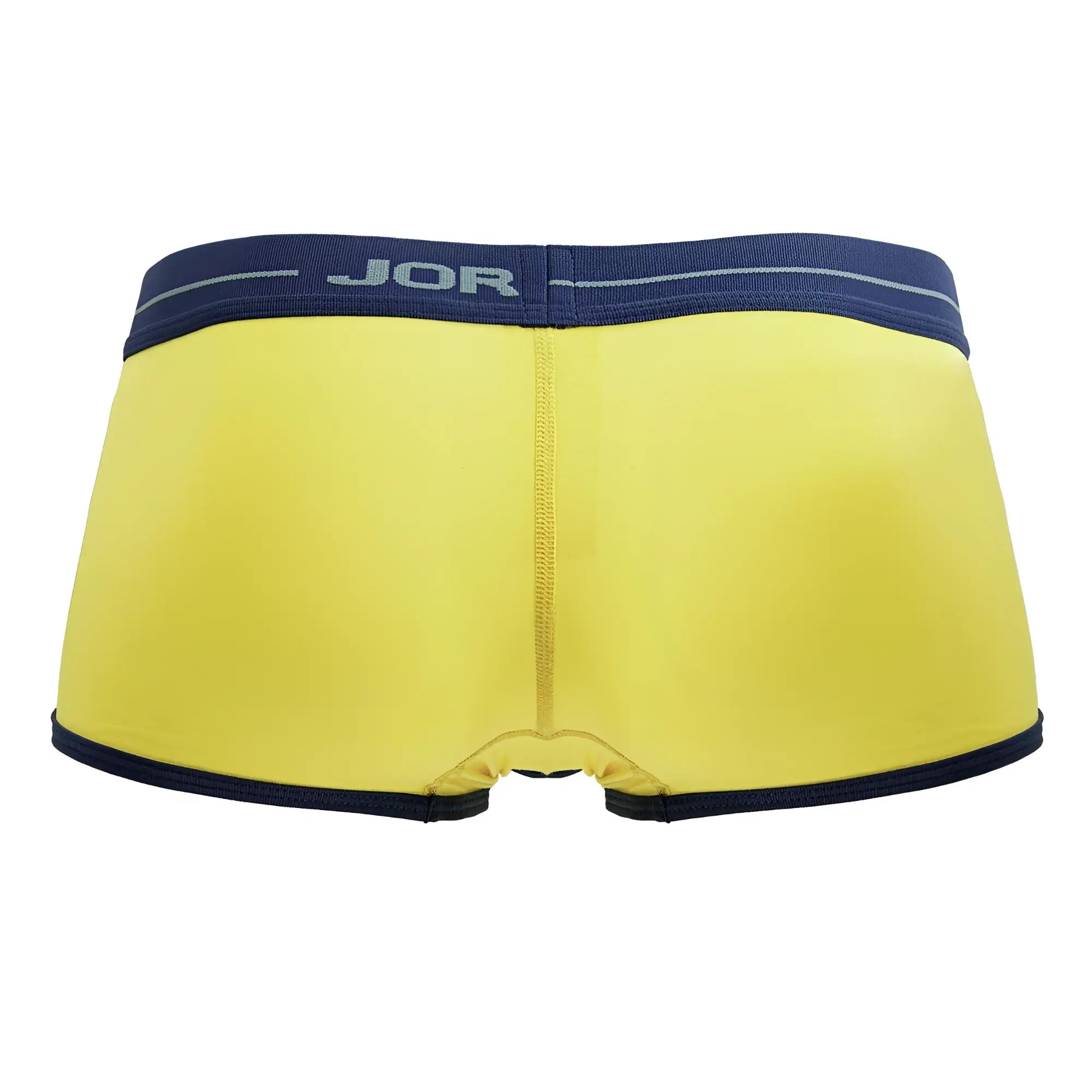 Bright yellow jor 2243 astra trunks briefs with navy blue trim and waistband for comfortable daily wear