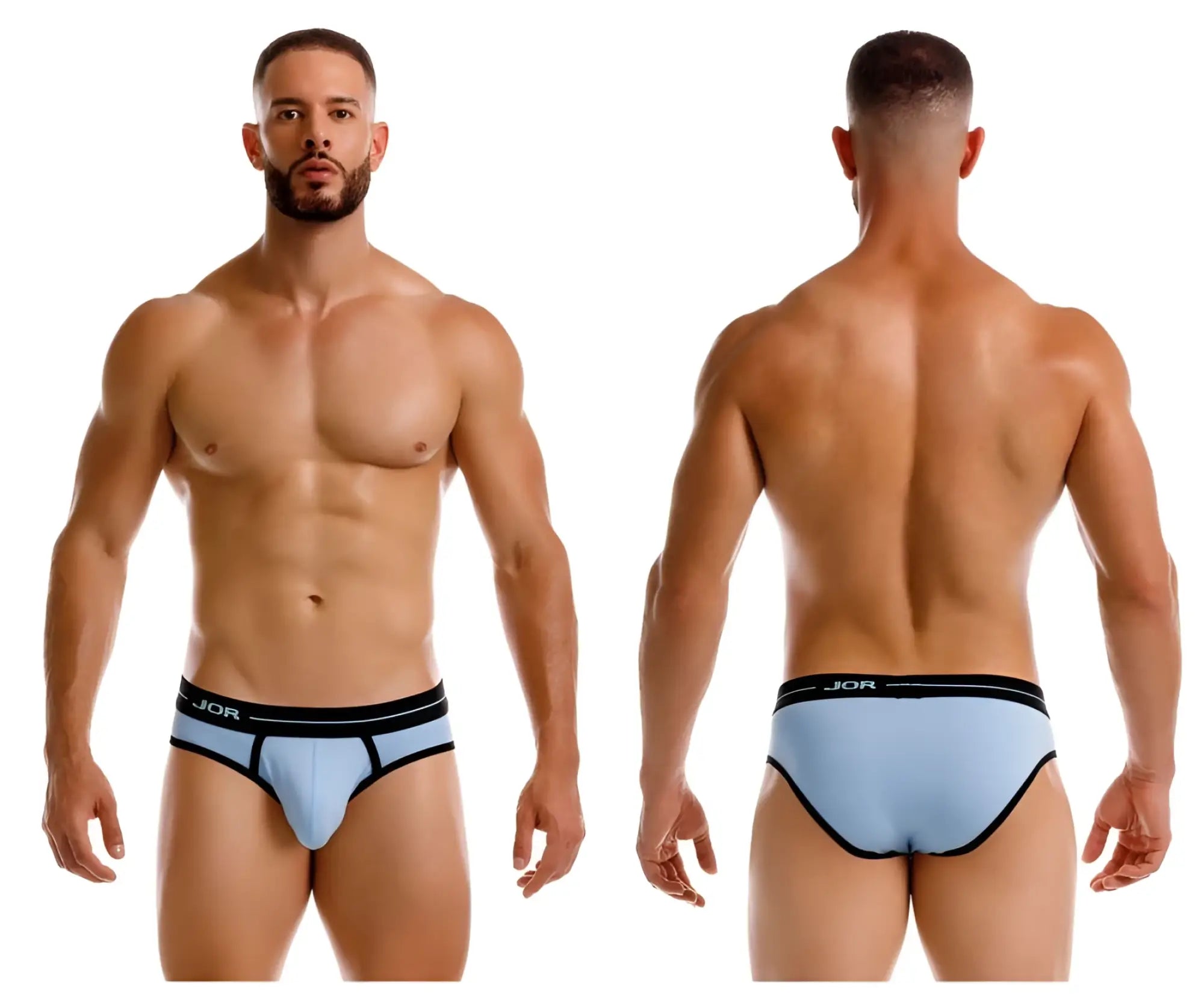Light blue jor 2244 astra briefs with black trim made from soft fabric for comfortable everyday wear