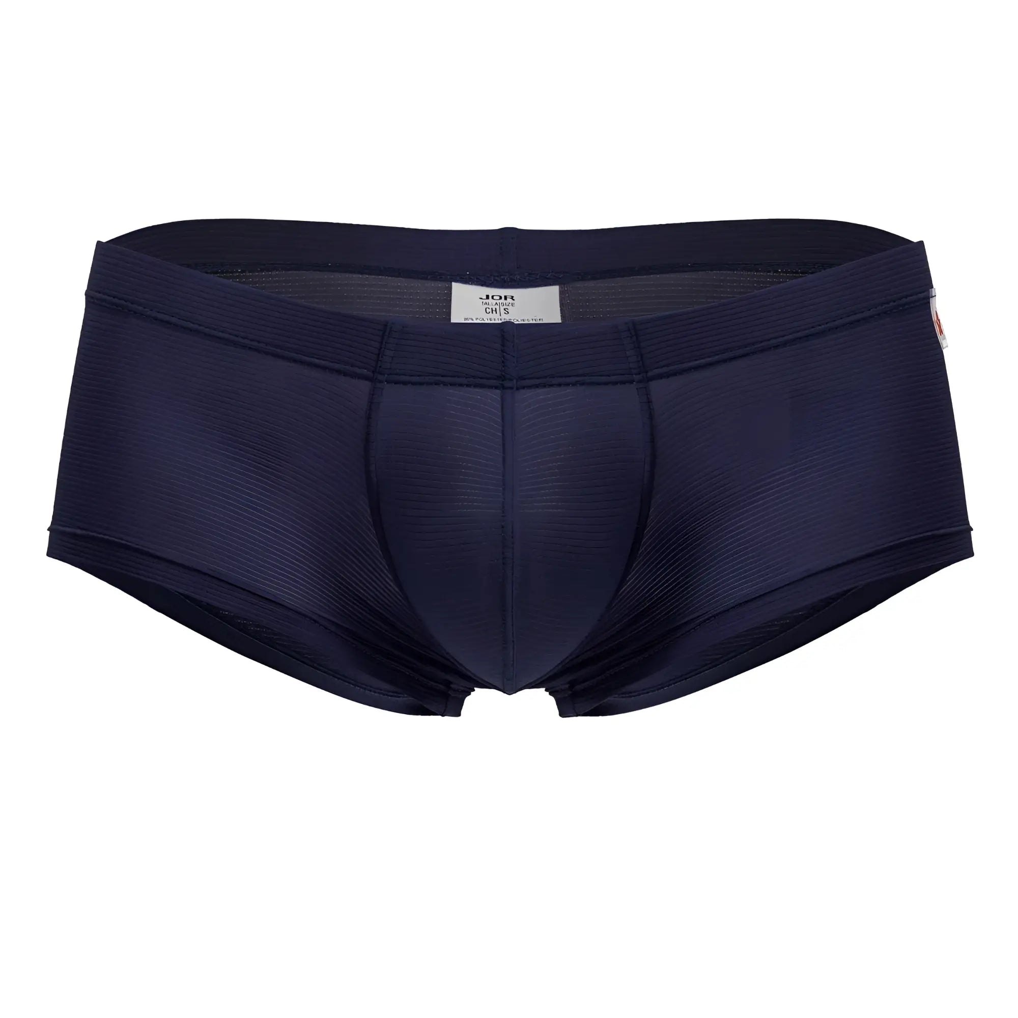 Navy blue jor 2246 cosmo trunks mens briefs with ribbed textured fabric and elastic waistband in front view