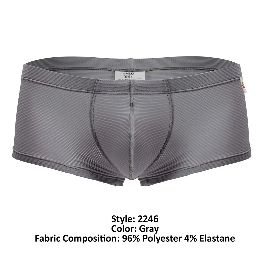 Gray jor 2246 cosmo trunks men’s briefs with ribbed texture elastic waistband made from 96 polyester 4 elastane