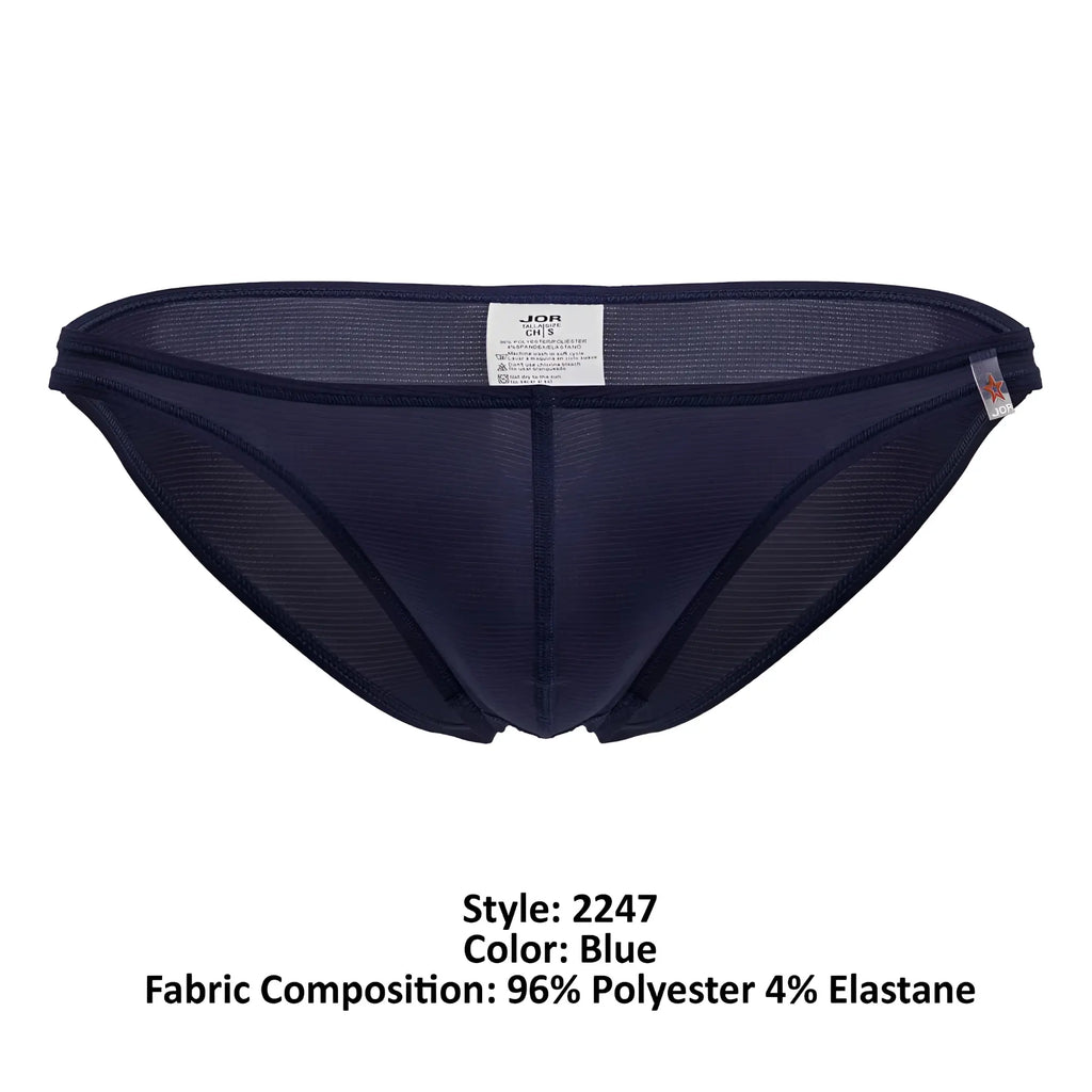 Dark blue jor 2247 cosmo bikini men’s briefs made of 96 polyester 4 elastane with mesh design