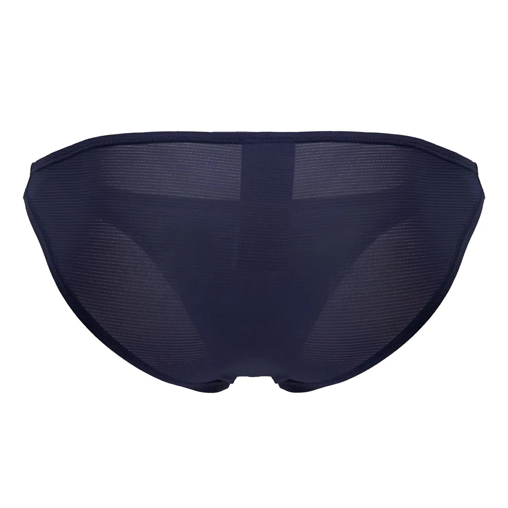 Dark navy mesh briefs with a solid fabric panel at the center jor 2247 cosmo bikini color blue front view