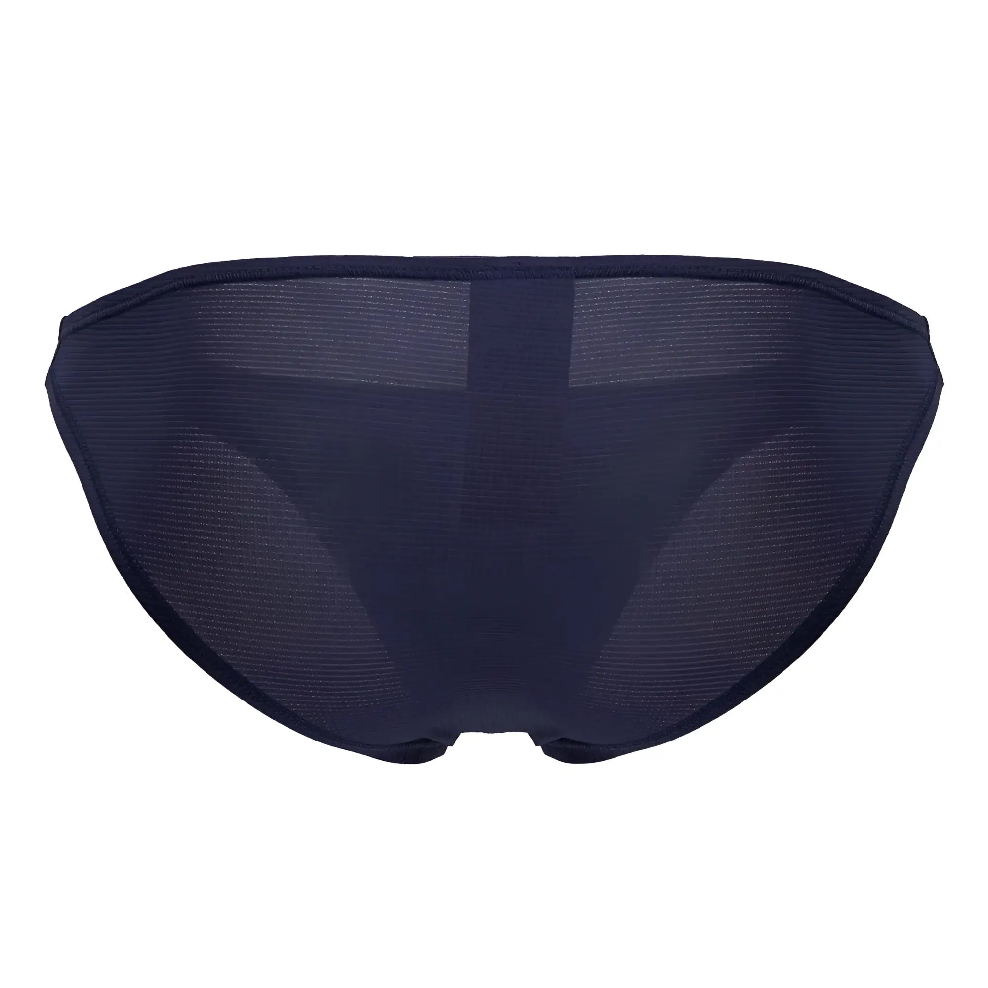 Dark navy mesh briefs with a solid fabric panel at the center jor 2247 cosmo bikini color blue front view