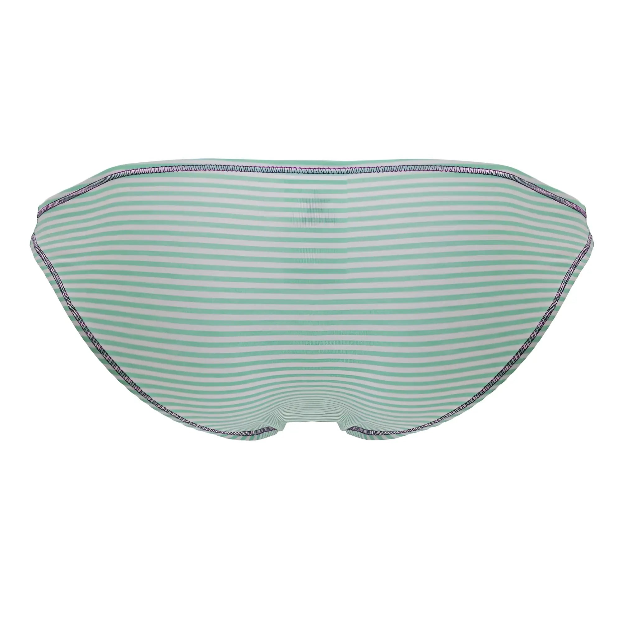 A mint green and white striped JOR 2249 sour bikini bottom with subtle textured seam along the edges