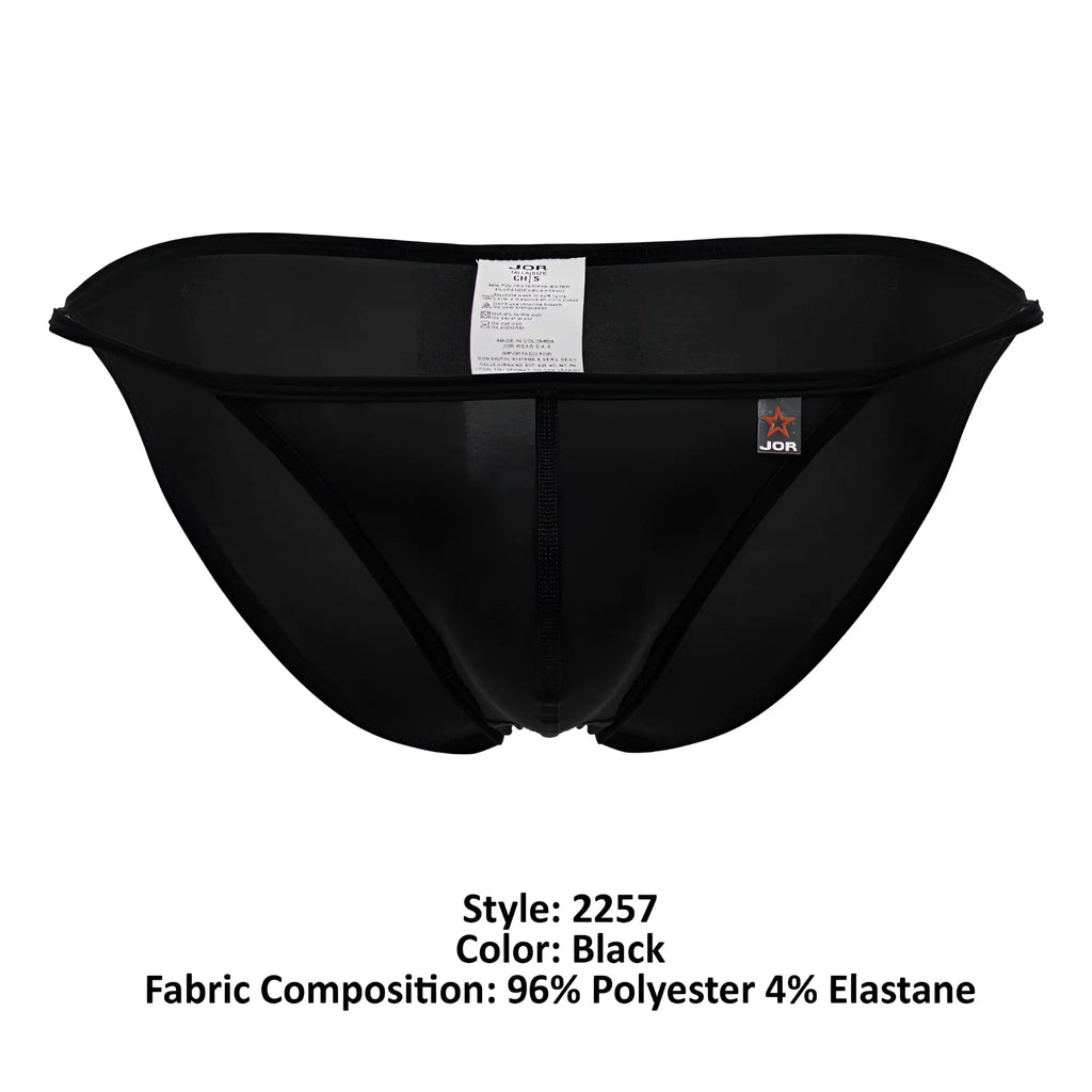 Black jor 2257 axel bikini briefs made from stretchy 96 polyester 4 elastane blend for comfortable wear