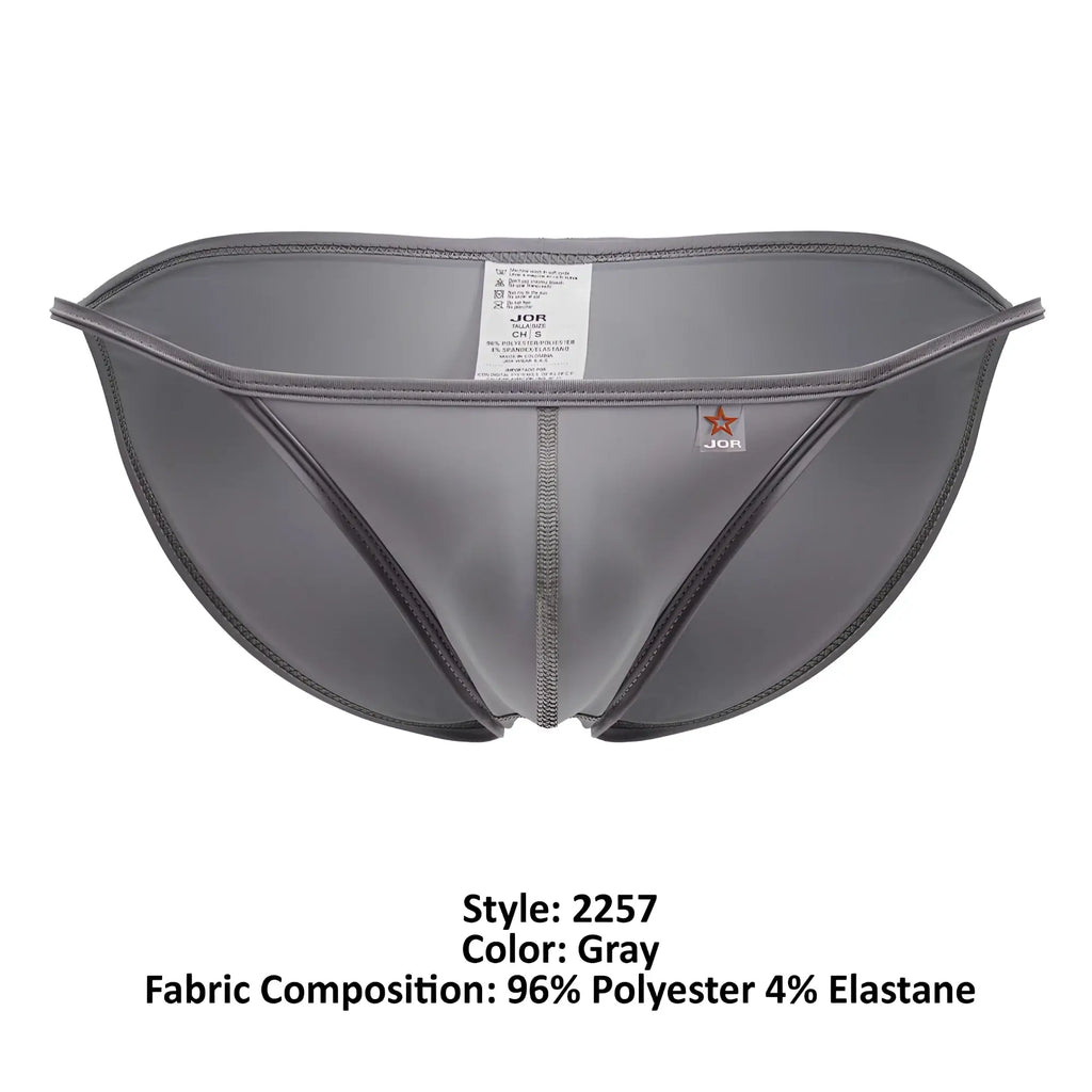 Gray jor 2257 axel bikini men’s briefs in gray made of 96 polyester and 4 elastane with a sleek form-fitting design