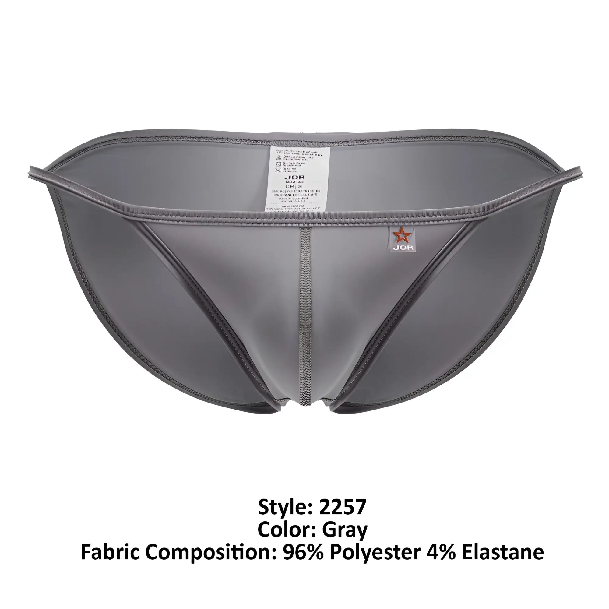 Gray jor 2257 axel bikini men’s briefs in gray made of 96 polyester and 4 elastane with a sleek form-fitting design