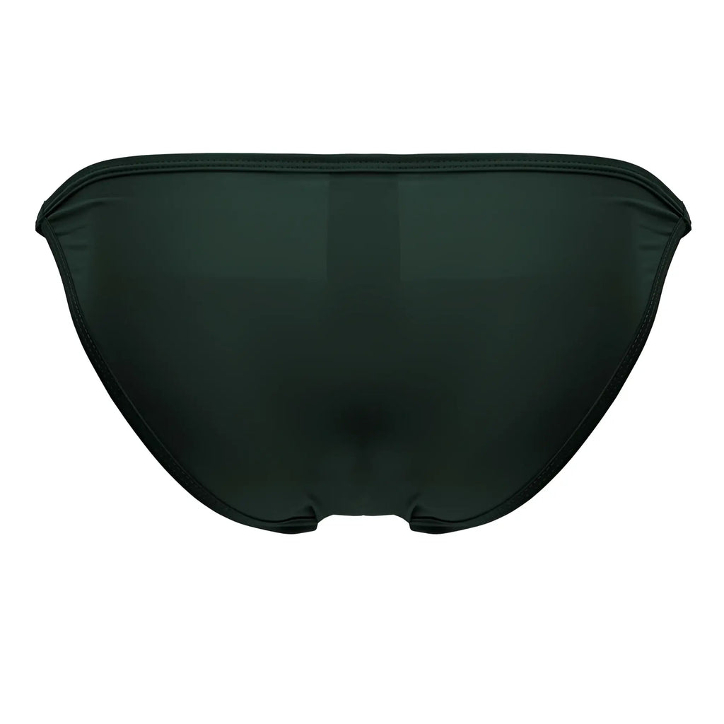 Green jor 2257 axel bikini satin briefs with smooth glossy finish and seamless stitching along edges