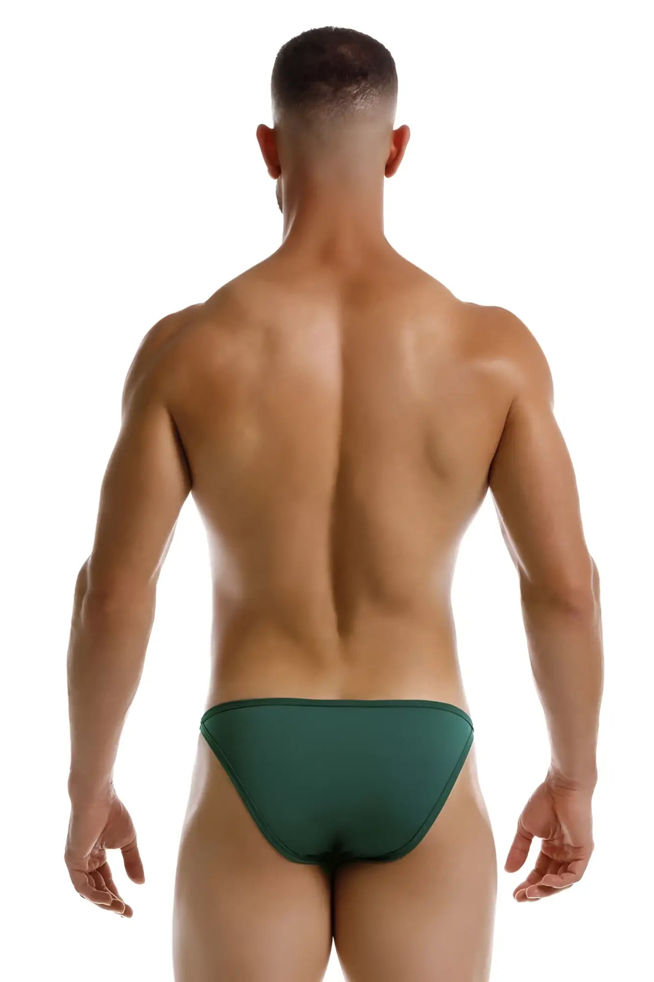 Dark green jor 2257 axel bikini swim trunks with form-fitting smooth seamless design for swimwear use