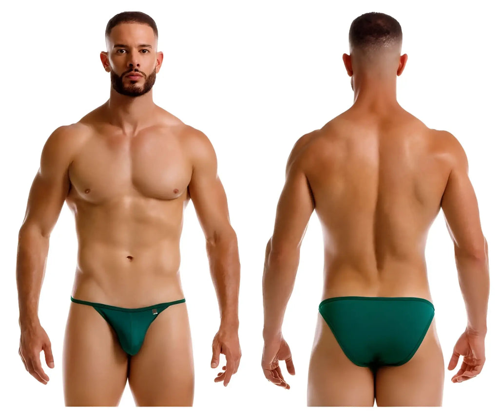 Emerald green JOR 2257 Axel Bikini briefs with sleek form-fitting design and subtle branding on the left hip