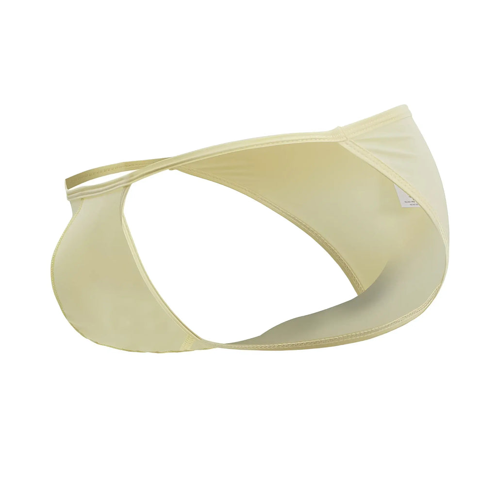 Cream-colored smooth-textured stretchy thong with minimalist design from JOR 2257 Axel Bikini color yellow collection