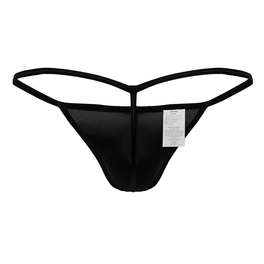 Black JOR 2258 Axel g-string thong with sheer mesh front solid fabric back and thin elastic straps