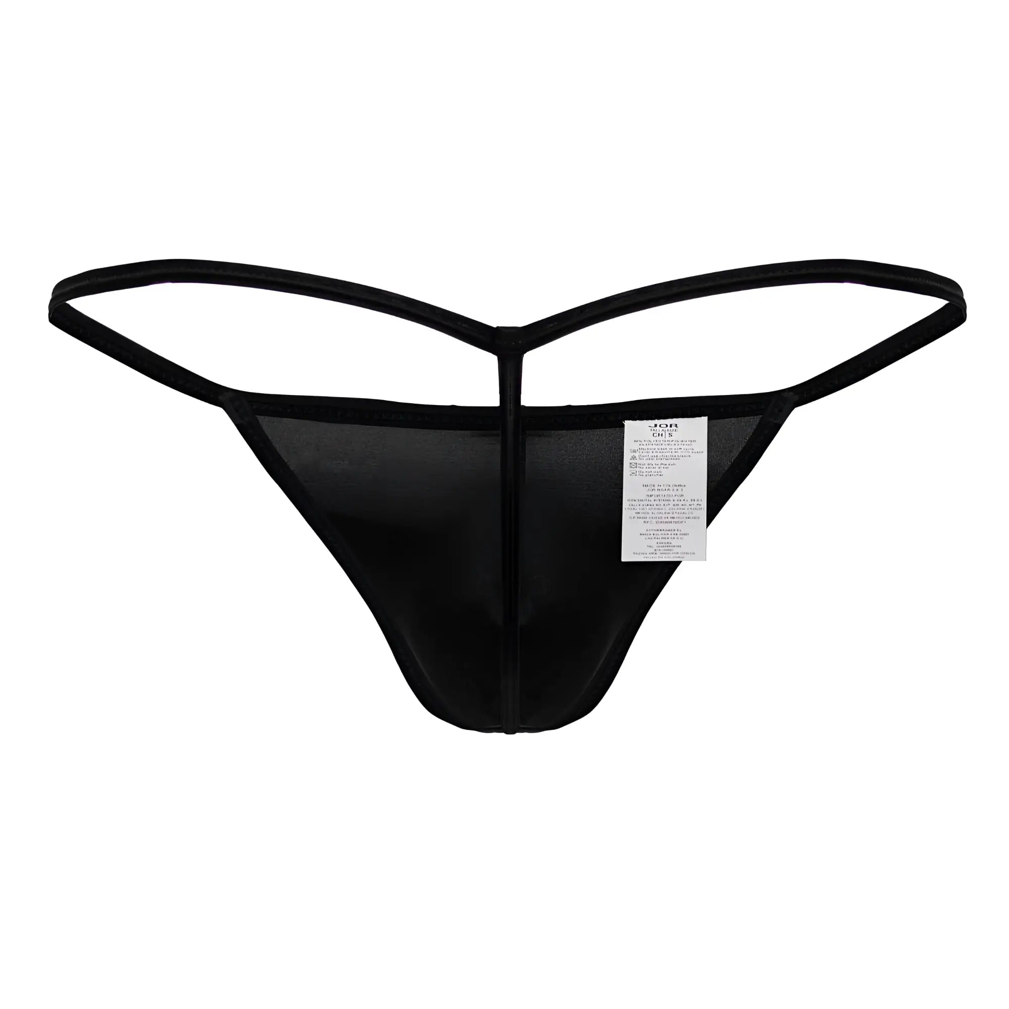 Black JOR 2258 Axel g-string thong with sheer mesh front solid fabric back and thin elastic straps
