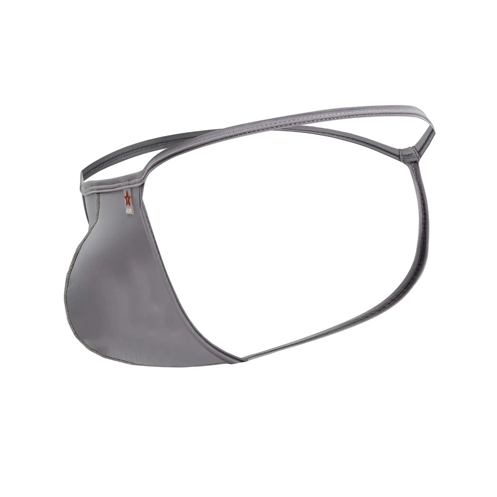 Gray men’s thong jor 2258 axel g-string made of smooth stretchy fabric with minimalist design and thin elastic straps