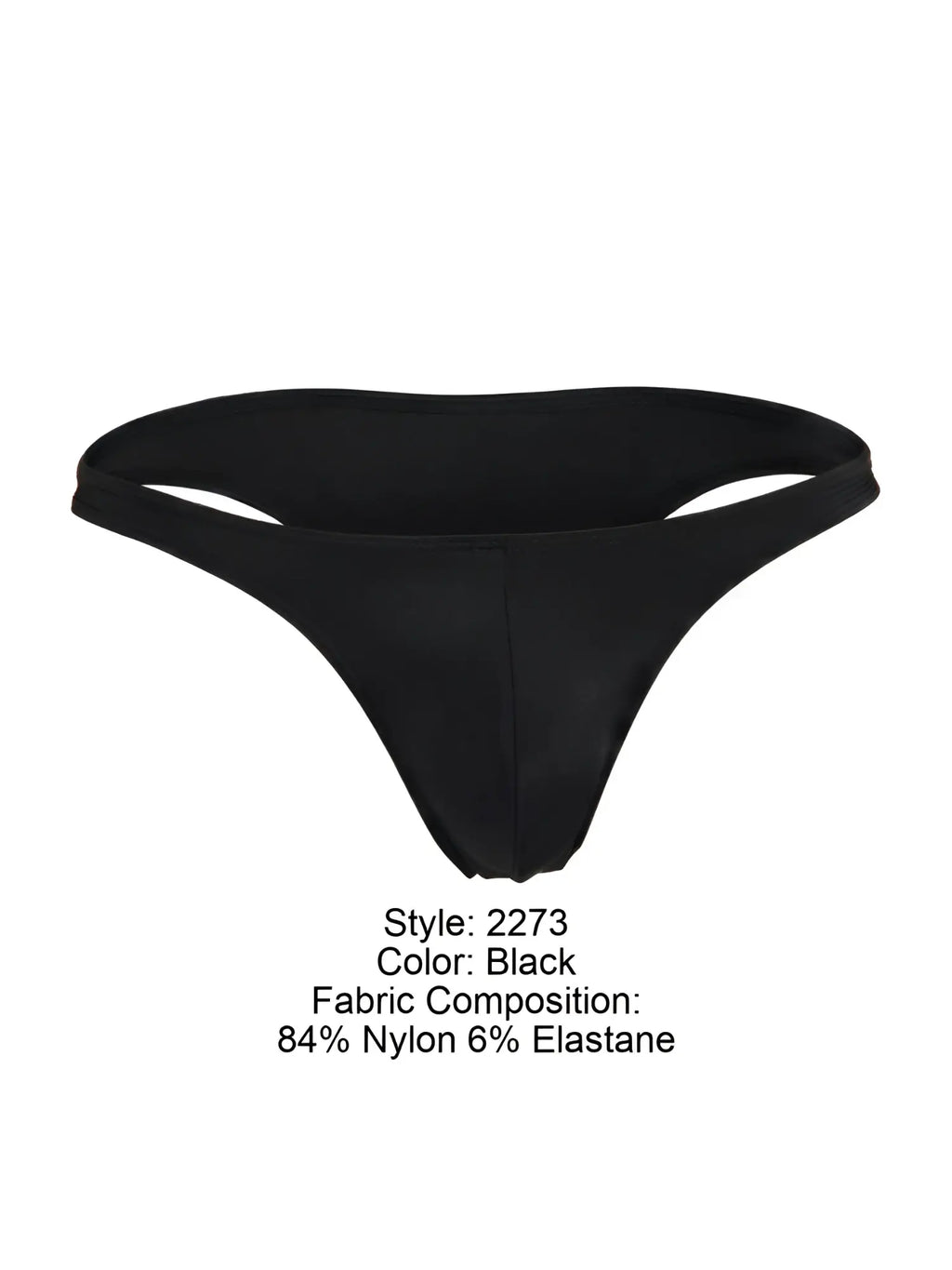 Black thong made of 84% nylon and 6% elastane from jor 2273 travel swim bikini in black color
