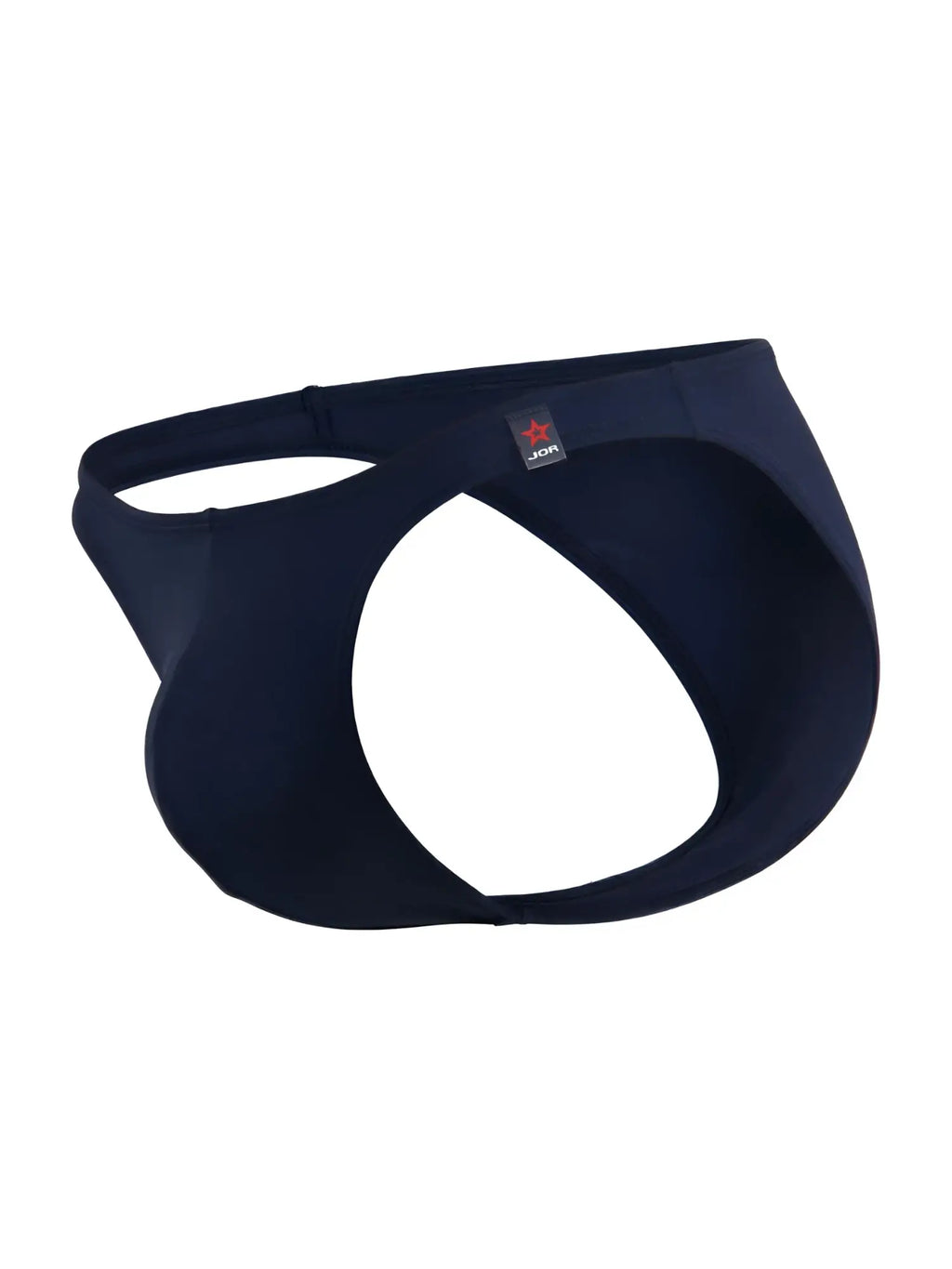 Dark navy blue jon underwear with sleek form-fitting design and red star logo on waistband in jor 2273 travel swim bikini blue