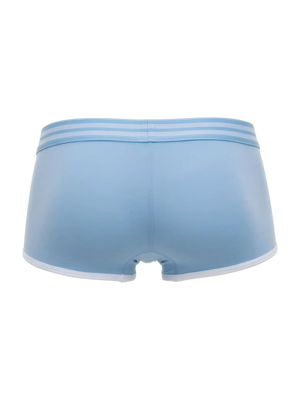 Light blue jor 2320 college trunks briefs with white trim and three horizontal stripes on the waistband