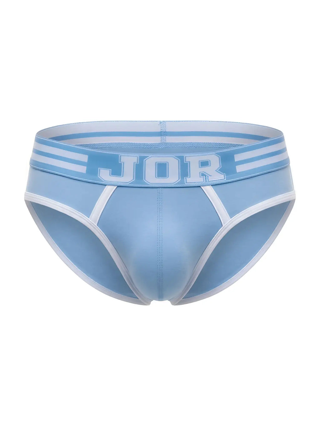 Light blue jor 2321 college briefs with white trim and striped waistband ideal for everyday comfort