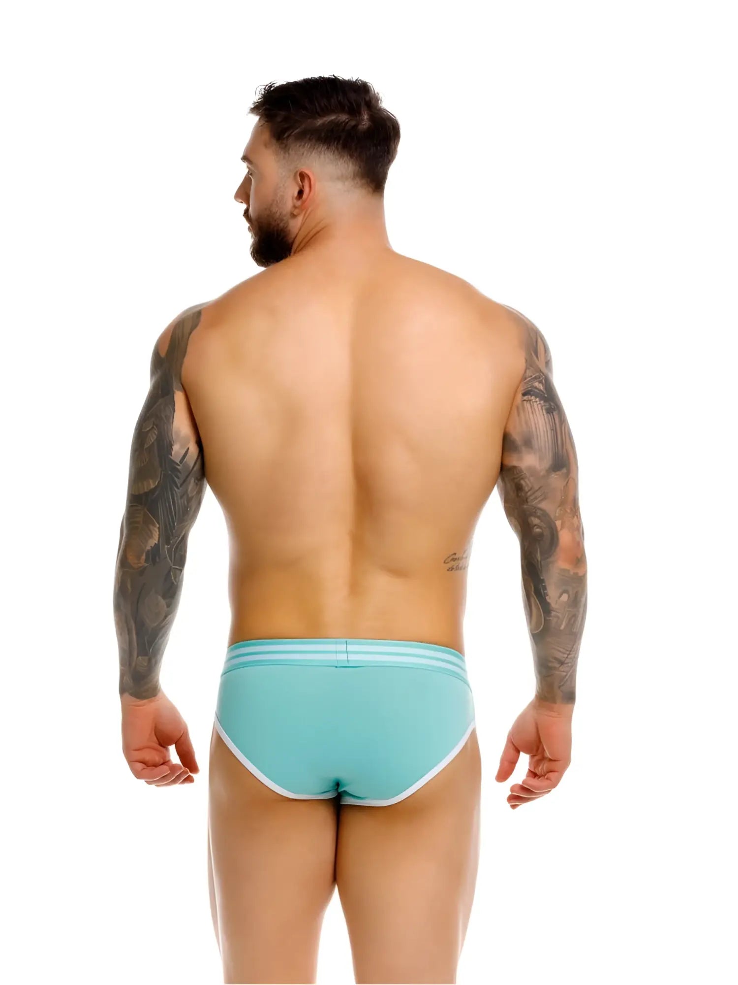 Light blue jor 2321 college briefs with white trim made of breathable fabric for comfortable everyday wear