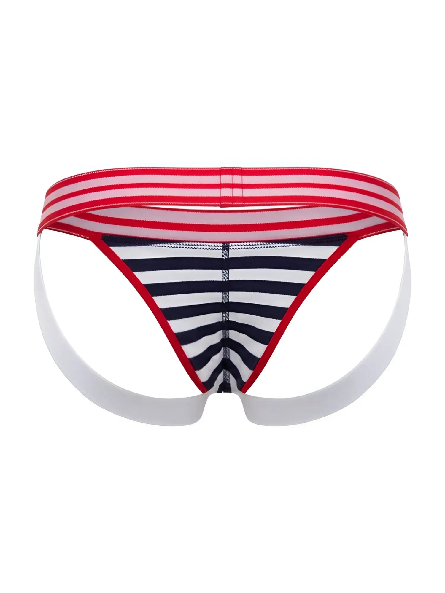 Men’s briefs jor 2336 santorini jockstrap with red white and navy blue stripes and a supportive waistband